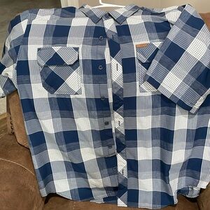 Xxl blue and white Orvis short sleeve